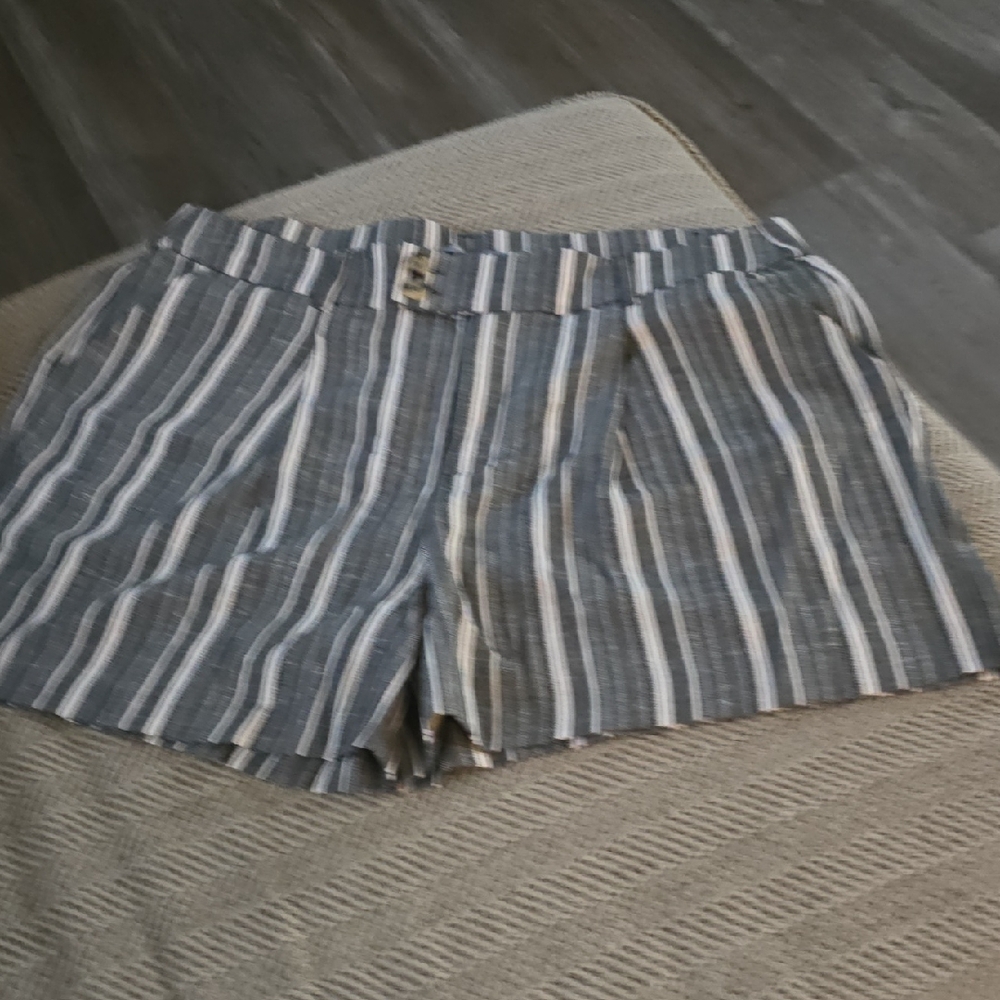 Maurices Gray and White Bermuda Shorts with Stripes